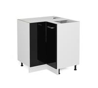 Vicco Meuble d'angle R-Line, Noir Haute Brillance, 75.6cm