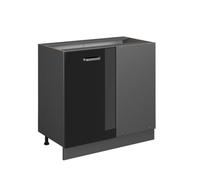 Vicco Meuble d'angle R-Line, Noir Haute Brillance, 86cm