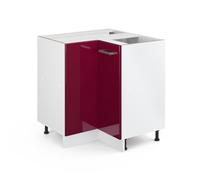 Vicco Meuble d'angle R-Line, Rouge Brillant, 75.6cm sans PT