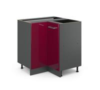 Vicco Meuble d'angle R-Line, Rouge Brillant, 75.6cm sans PT, pour Une Combinaison Libre au Sein de systèmes de Cuisine modulaires