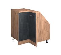 Vicco Meuble de Cuisine d'angle pour combles R-Line, Béton Noir, 75.6cm avec 1 Porte