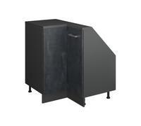 Vicco Meuble de Cuisine d'angle pour combles R-Line, Béton Noir, 75.6cm avec 1 Porte