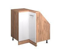 Vicco Meuble de Cuisine d'angle pour combles R-Line, Blanc Haute Brillance, 75.6cm avec 1 Porte