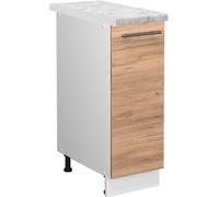 Vicco meuble de cuisine Fame-Line, 30 cm , PT Marbre, Chêne de force doré/Blanc