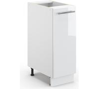 Vicco Meuble de Cuisine Fame-Line, Blanc Haute Brillance/Blanc, 30 cm sans Plan de Travail