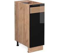 Vicco Meuble de Cuisine Fame-Line, Chêne Noir Brillant/chêne doré, 30 cm sans Plan de Travail