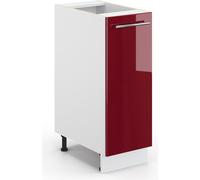 Vicco Meuble de Cuisine Fame-Line, Rouge Bordeaux Haute Brillance/Blanc, 30 cm sans Plan de Travail