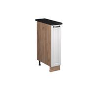 Vicco Meuble de Cuisine Fame-Line, Blanc Campagne/Chêne de Force doré, 20cm, PT Anthracite, à Combiner avec d'autres modules de la série Fame-Line