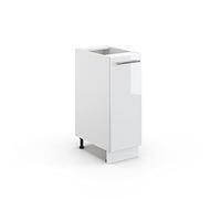 Vicco Meuble de Cuisine Fame-Line, Blanc Haute Brillance, 30cm sans PT, à Combiner avec d'autres modules de la série Fame-Line