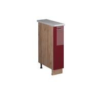 Vicco Meuble de Cuisine Fame-Line, Bordeaux Brillant/Chêne doré, 20cm