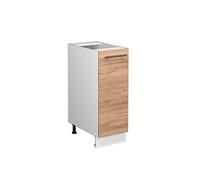 Vicco Meuble de Cuisine Fame-Line, Chêne doré, 30cm | 1 porte coulissante · Sans plan de travail · Pieds réglables en hauteur · Poignées en métal