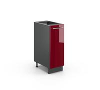 Vicco Meuble de Cuisine Fame-Line, Rouge Bordeaux Haute Brillance/Anthracite, 30 cm sans Plan de Travail