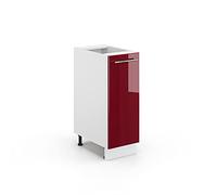 Vicco Meuble de Cuisine Fame-Line, Rouge Bordeaux Haute Brillance, 30cm sans PT, à Combiner avec d'autres modules de la série Fame-Line