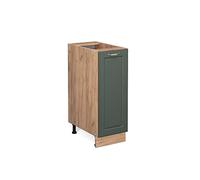 Vicco Meuble de Cuisine Fame-Line, Vert Or Campagne/Chêne de Force doré, 30 cm sans Plan de Travail