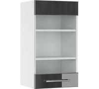 Vicco meuble de cuisine haut vitré Fame-Line, 40 cm, Anthracite Haute brillance/Blanc
