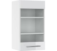 Vicco Meuble de Cuisine Haut vitré Fame-Line, Blanc Haute Brillance/Blanc, 40 cm