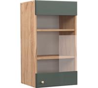 Vicco meuble de cuisine haut vitré Fame-Line, 40 cm, Vert Or Campagne/Chêne de force doré