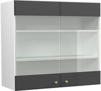 Vicco meuble de cuisine haut vitré Fame-Line, 80 cm, Anthracite-or/Blanc