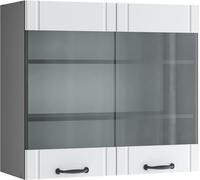 Vicco meuble de cuisine haut vitré Fame-Line, 80 cm, Blanc campagne/Anthracite