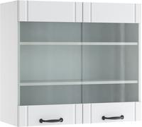 Vicco meuble de cuisine haut vitré Fame-Line, Blanc campagne, 80 cm