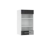 Vicco Meuble de Cuisine Haut vitré Fame-Line, Anthracite Haute Brillance/Blanc, 40 cm