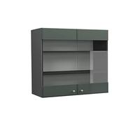 Vicco meuble de cuisine haut vitré Fame-Line, 80 cm, Vert Or Campagne/Anthracite