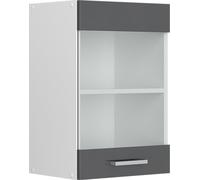Vicco Meuble de Cuisine Haut vitré R-Line, Anthracite Haute Brillance/Blanc, 40 cm