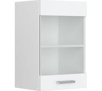 Vicco Meuble de Cuisine Haut vitré R-Line, Blanc Haute Brillance/Blanc, 40 cm