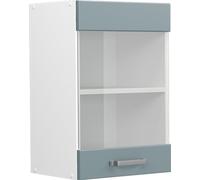 Vicco meuble de cuisine haut vitré R-Line, 40 cm, Bleu-gris/Blanc