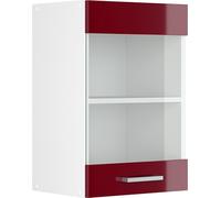 Meuble haut porte vitrée VICCO R-Line Blanc/Bordeaux Brillant 40 cm