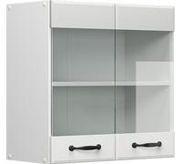 Vicco meuble de cuisine haut vitré R-Line, 60 cm, Blanc campagne/Blanc