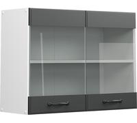 Vicco meuble de cuisine haut vitré R-Line, 80 cm, Anthracite campagne/Blanc
