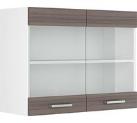 Vicco meuble de cuisine haut vitré R-Line, 80 cm, Gris/Blanc