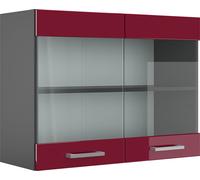 Meuble mural vitré "R-Line" 80cm Bordeaux brillant/Anthracite Vicco
