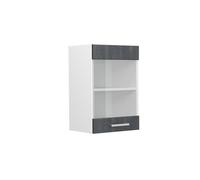 Vicco meuble de cuisine haut vitré R-Line, Béton noir, 40 cm