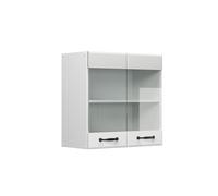 Vicco Meuble de Cuisine Haut vitré R-Line, Blanc Campagne/Blanc, 60 cm