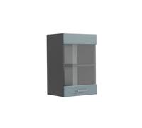 Vicco meuble de cuisine haut vitré R-Line, 40 cm, Bleu-gris/Anthracite