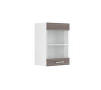 Vicco Meuble de Cuisine Haut vitré R-Line, Gris/Blanc, 40 cm