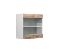 Vicco Meuble de Cuisine Haut vitré R-Line, Sonoma/Blanc, 60 cm