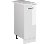 Vicco meuble de cuisine R-Line, 30 cm avec plan de travail, Blanc Haute brillance/Blanc