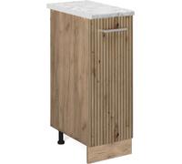 Vicco Meuble de cuisine R-Line, 30 cm PT Marbre, Chêne Artisan/Chêne de force doré