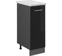 Vicco meuble de cuisine R-Line, 30 cm PT Marbre, Noir Haute brillance/Anthracite