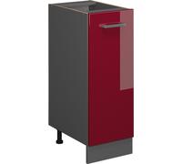 Armoire basse R-Line, 30cm sans PT, Rouge bordeaux Haute brillance, Anthracite, Vicco
