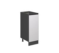 Vicco Meuble de Cuisine R-Line, Blanc, 30cm | 1 porte coulissante · Sans plan de travail · Pieds réglables en hauteur · 2 Tablettes · Librement combinable