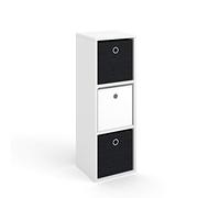 Vicco Meuble de Rangement Cube Hylda, Blanc, 28.4x82.8cm, pour la séparation des espaces et Le Rangement de Livres et de boîtes