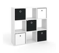 Vicco Meuble de Rangement Cube Hylda, Blanc, 82.8x82.8cm, pour la séparation des espaces et Le Rangement de Livres et de boîtes