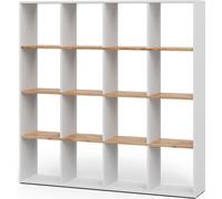 Vicco Meuble de rangement cube Karree, 138.5x142.5cm, Chêne blanc/force de l'or