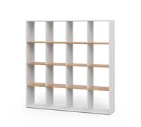 Vicco Meuble de Rangement Cube Karree, Chêne Blanc/Force de l'or, 138.5x142.5cm