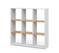 Vicco Meuble de Rangement Cube Nove, Chêne Blanc/Force de l'or, 107.2x107.8cm, pour Une répartition Flexible de l’Espace et Le Rangement des Livres