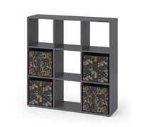 Vicco Meuble de Rangement Cube Nove, Noir, 104 x 108 cm avec 4 Boxes pliants Opt.2